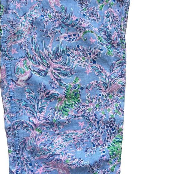 Lilly Pulitzer Taron Linen Pants Lilac Rose We Mermaid It Size XS - Picture 5 of 10